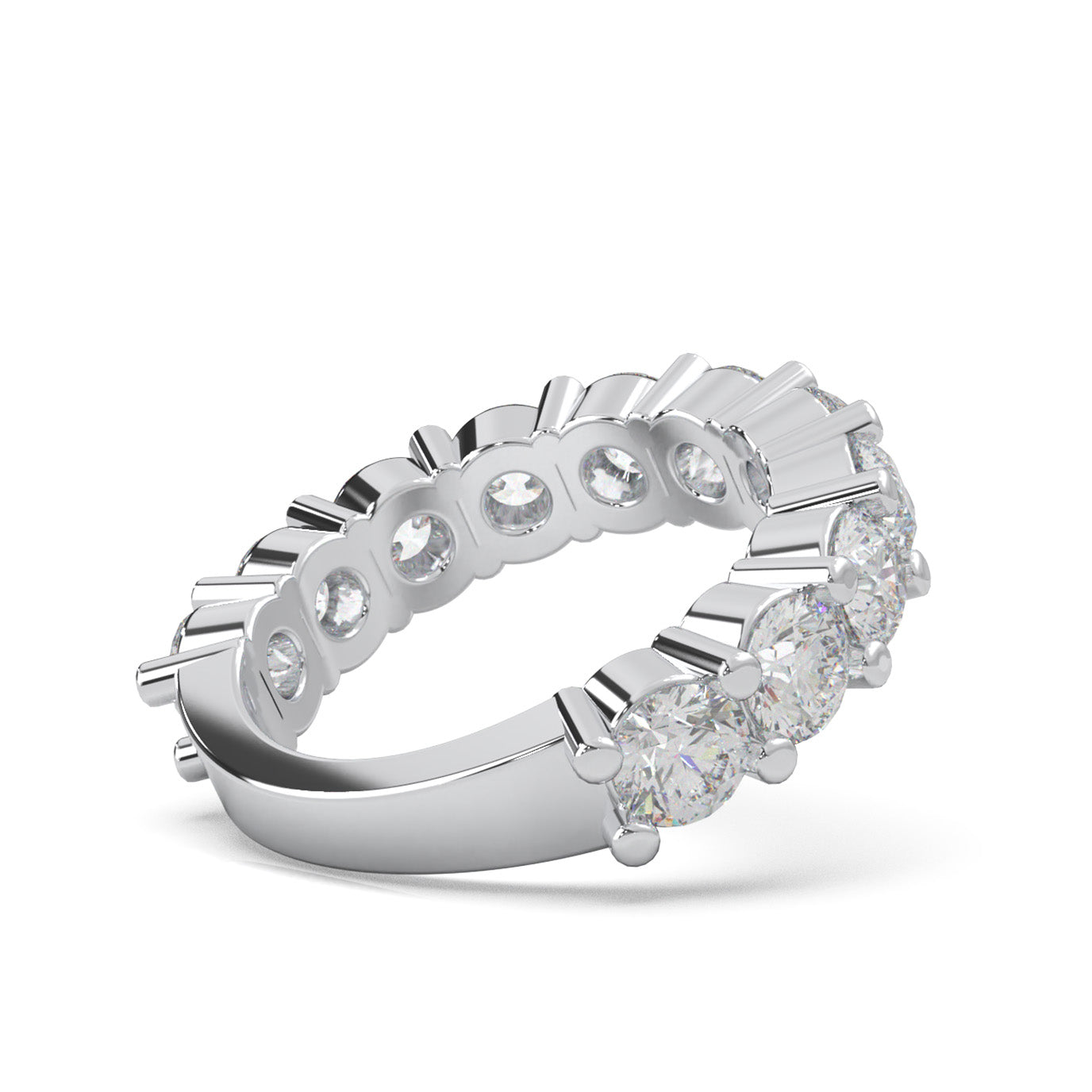 3.60 ct Natural Diamond Wedding Bands in 10k White Gold