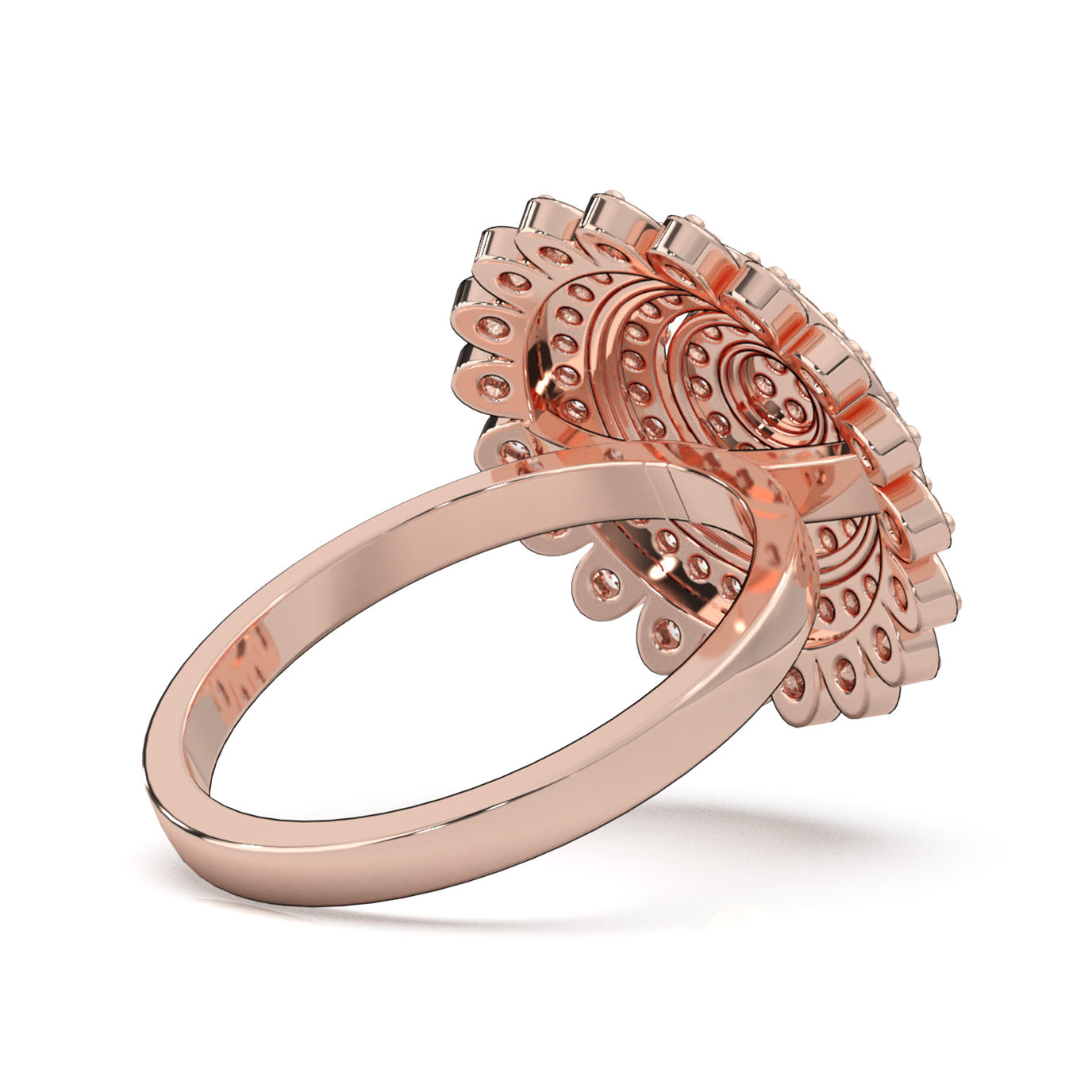 1.00 ct Moissanite Fancy Flower Ring in 14k Rose Gold