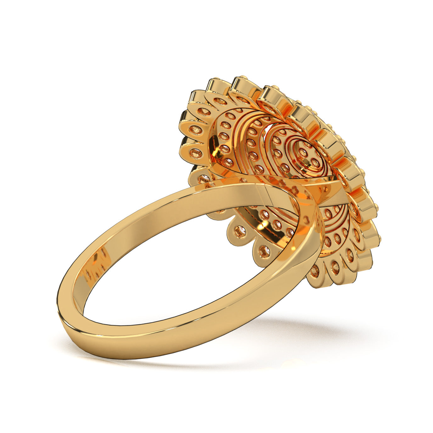 1.00 ct Moissanite Fancy Flower Ring in 14k Yellow Gold