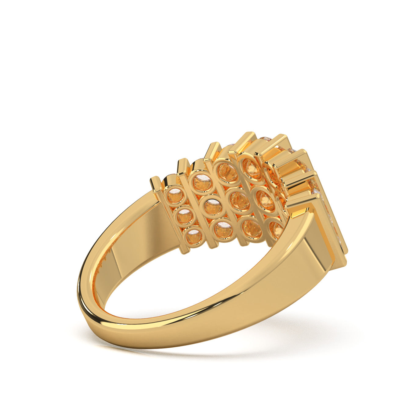 1.40 ct Lab Grown Diamond Round Cut Bar Set Wedding Band in 14k Yellow Gold