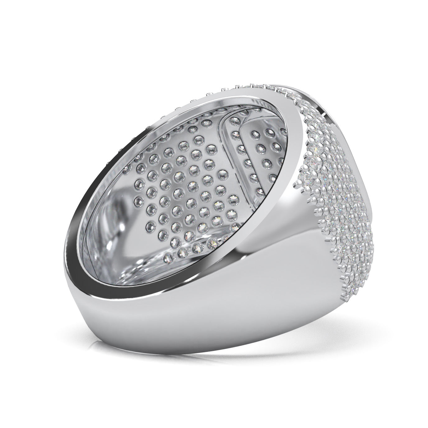 1.70 ct Natural Diamond Pave Mens Ring in 14k White Gold