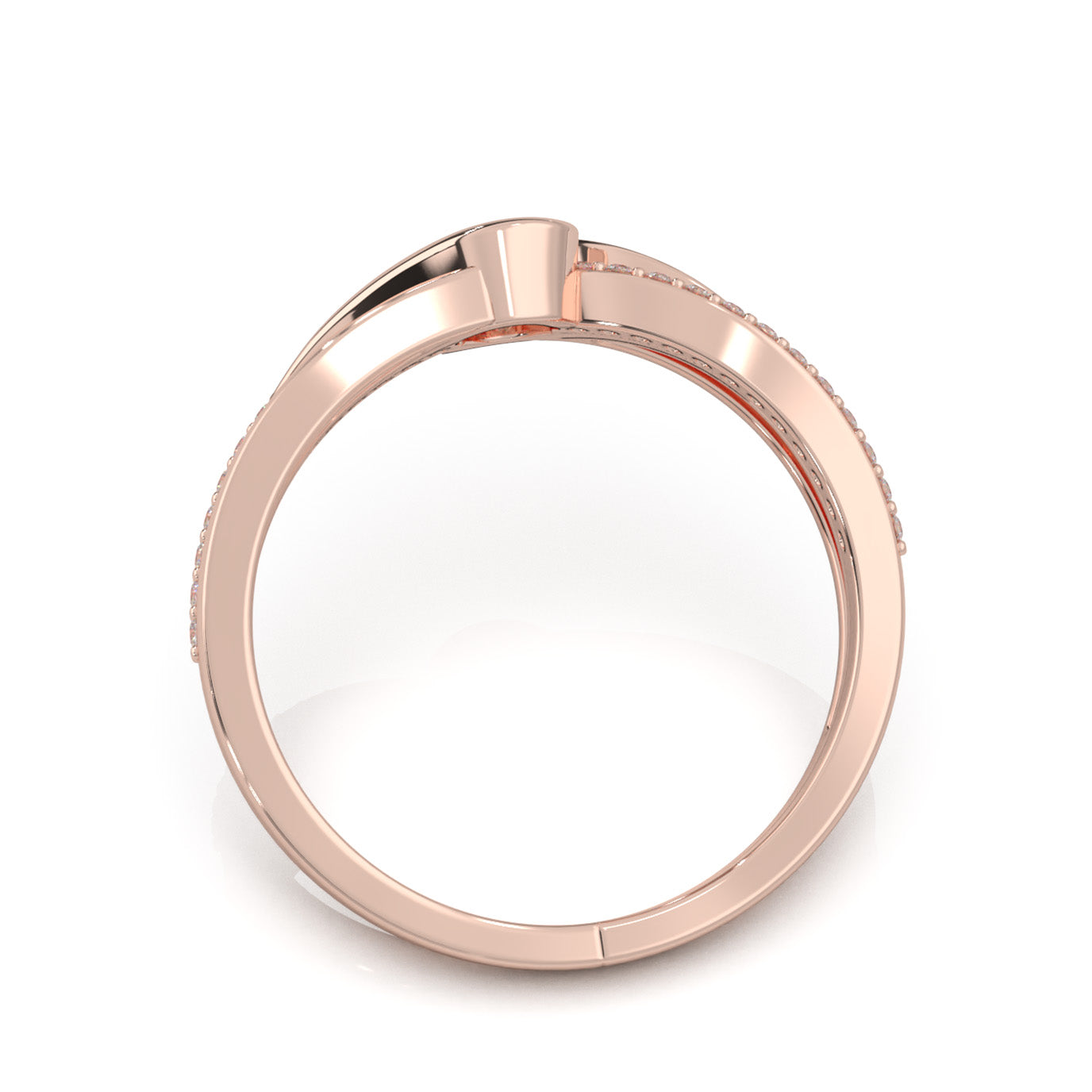 0.33 ct Natural Diamond Couples Ring Male Twist Engagement in 14k Rose Gold