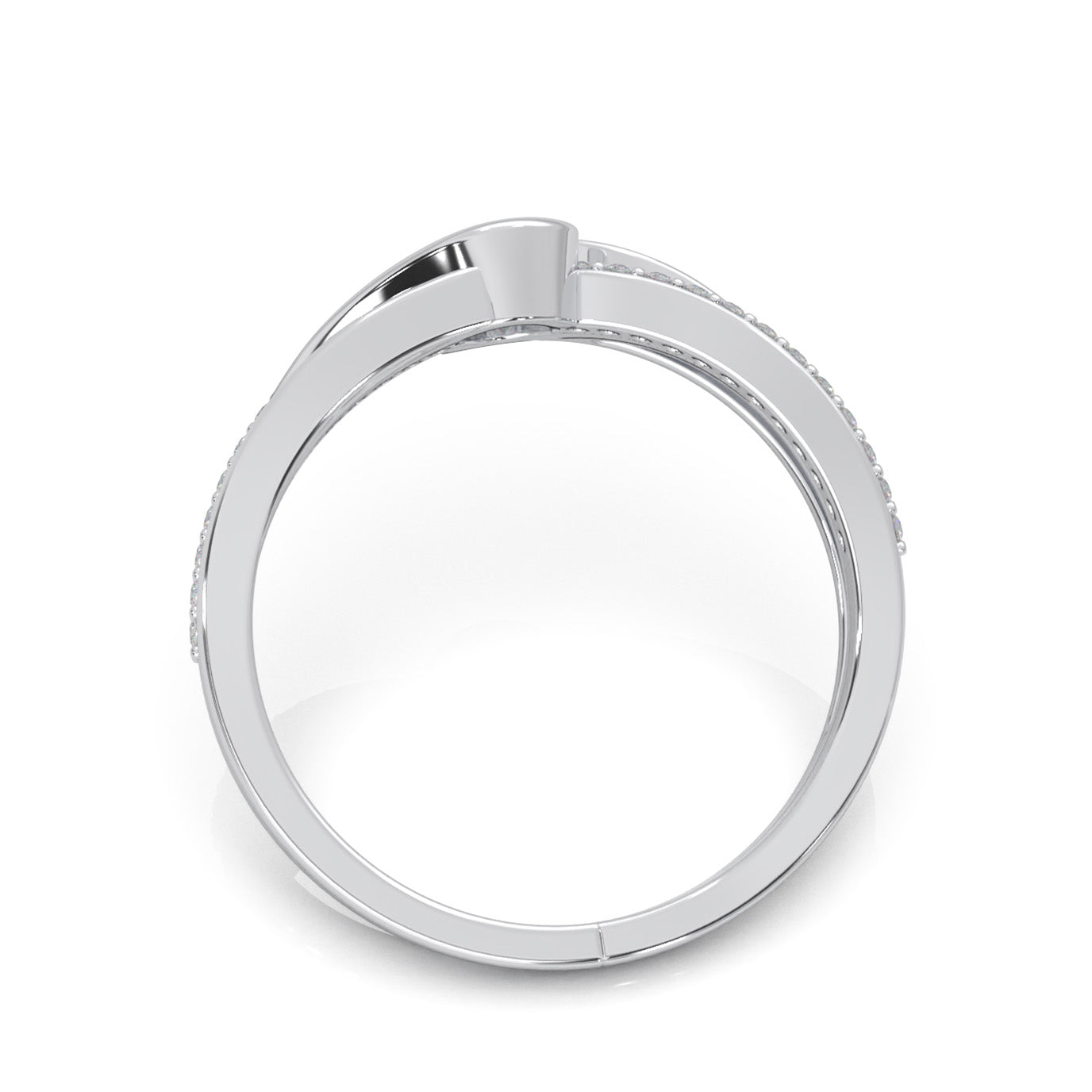 0.33 ct Moissanite Couples Ring Male Twist Engagement in 14k White Gold