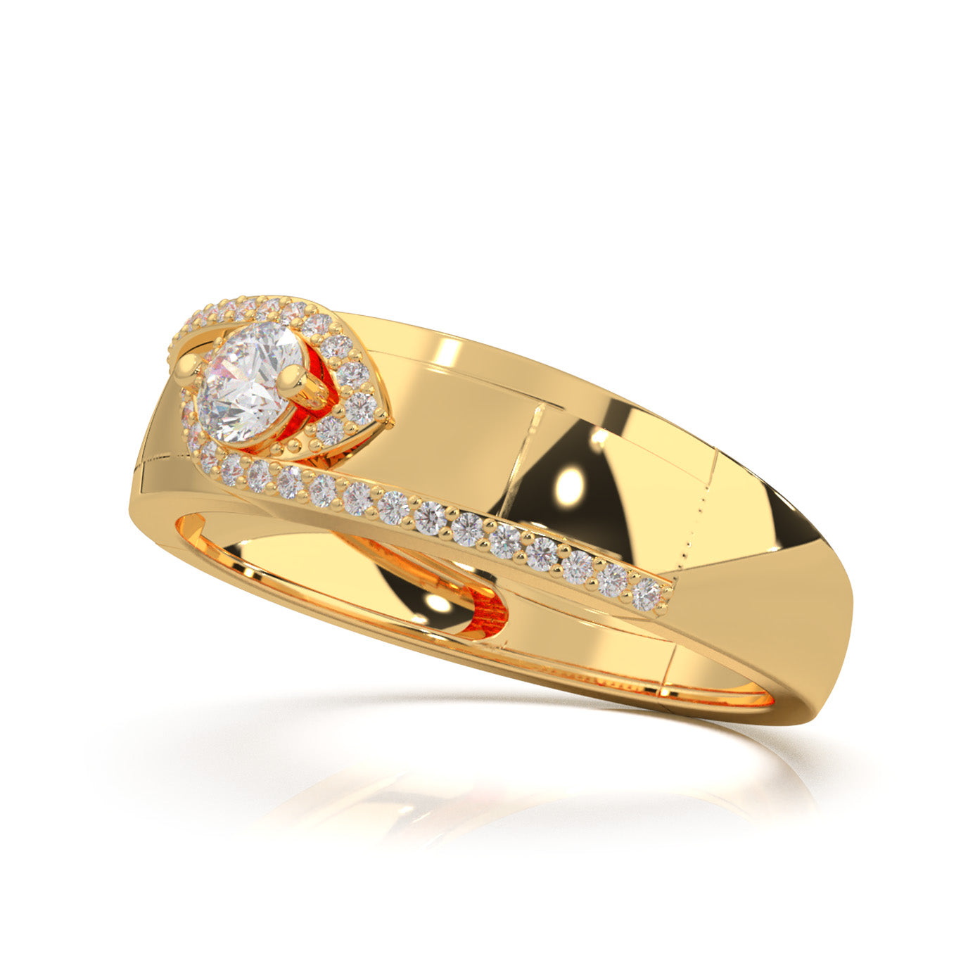0.50 ct Lab Grown Diamond Eye Twist Couples Ring Female Engagement in 14k Yellow Gold