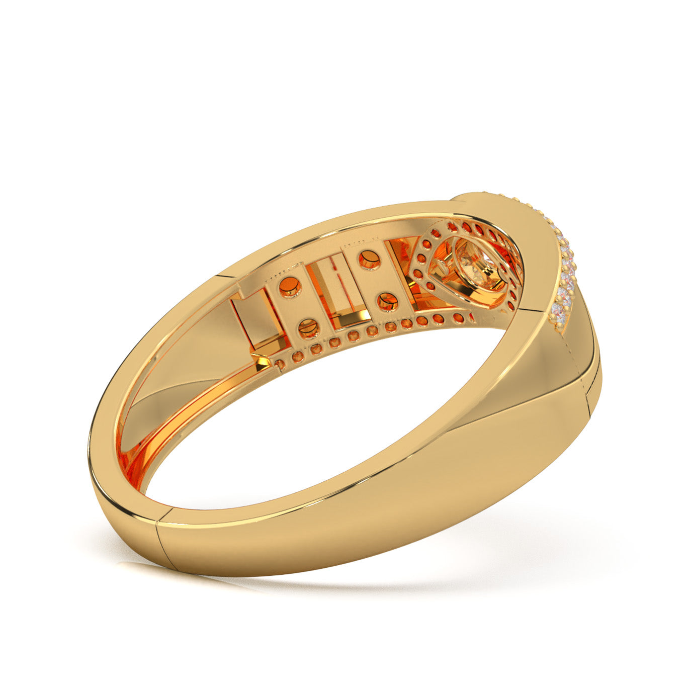 0.50 ct Lab Grown Diamond Eye Twist Couples Ring Female Engagement in 14k Yellow Gold