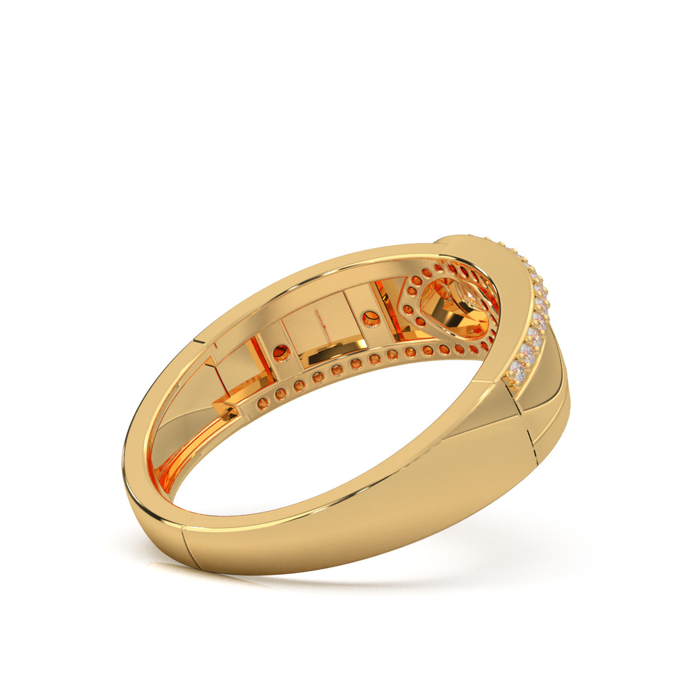 0.40 ct Moissanite Eye Twist Couples Ring Mens Engagement in 14k Yellow Gold