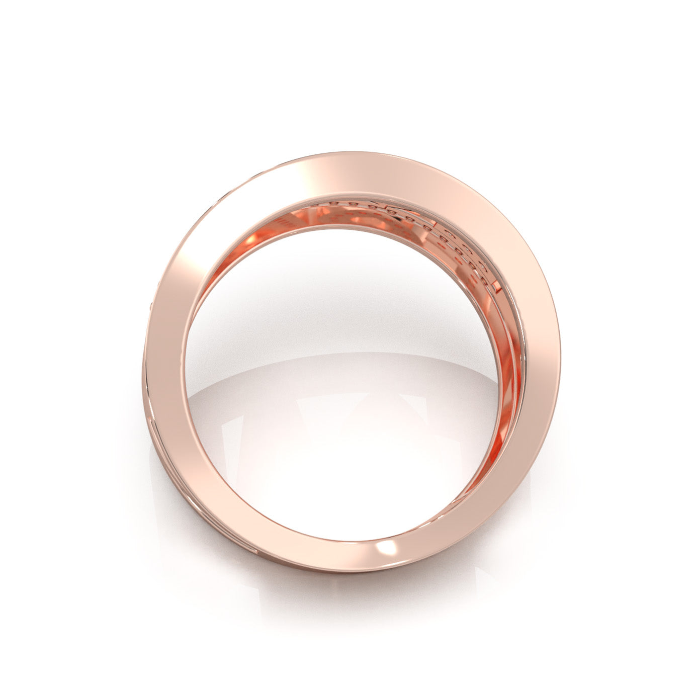 0.50 ct Lab Grown Diamond LOVE Text Wedding Band in 14k Rose Gold