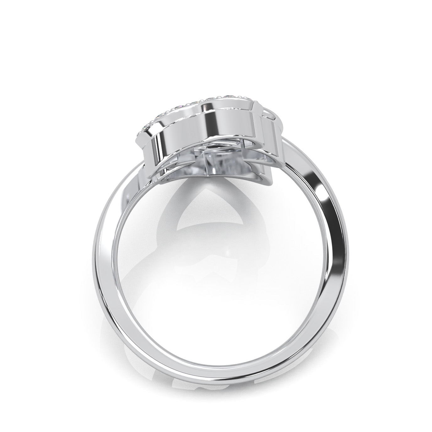 0.45 ct Moissanite Round Cut Cascading Heart Promise Ring in 14k White Gold