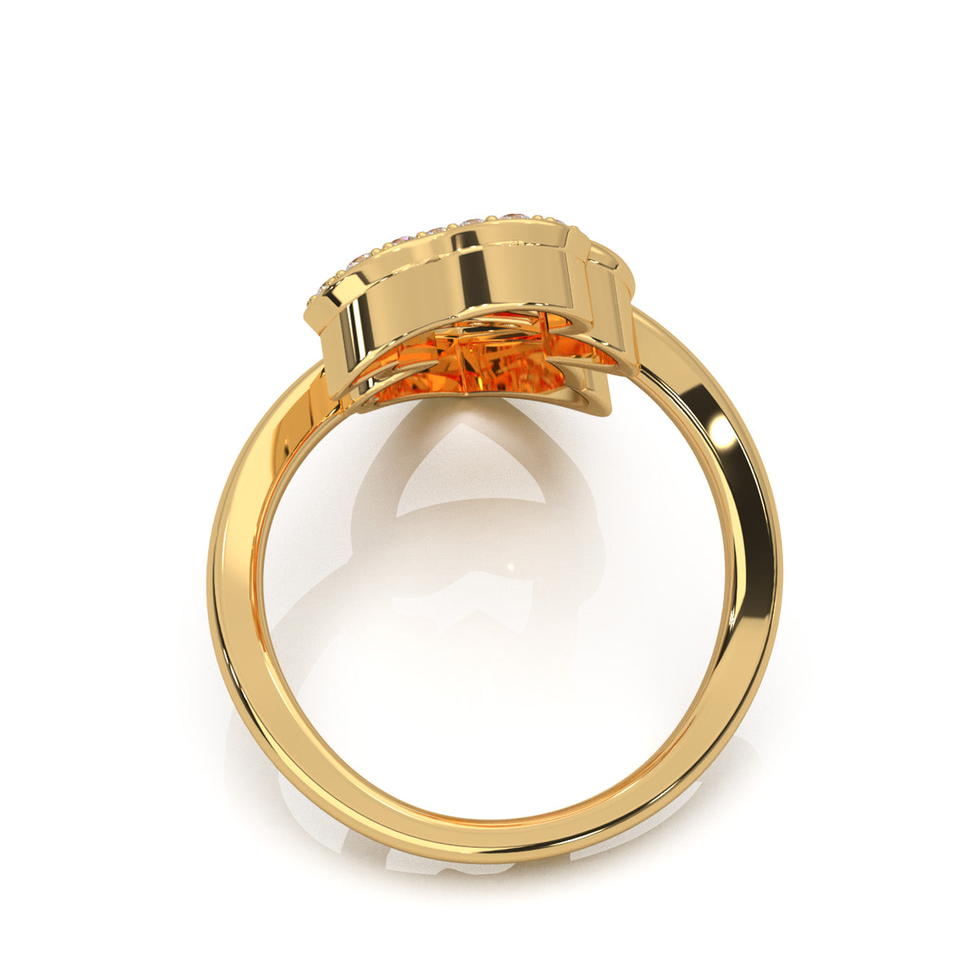 0.45 ct Moissanite Round Cut Cascading Heart Promise Ring in 14k Yellow Gold