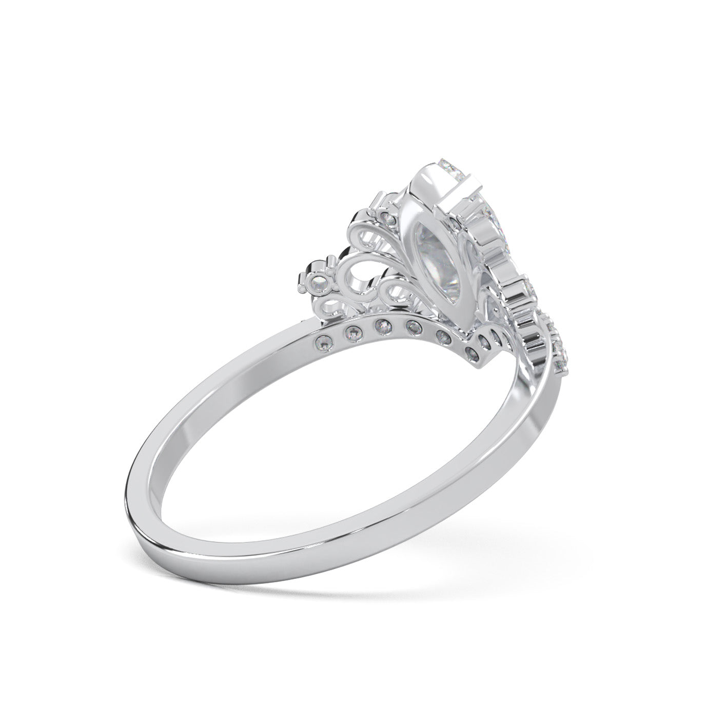 0.60 ct Moissanite Marquise Cut Fancy Promise Ring in 14k White Gold