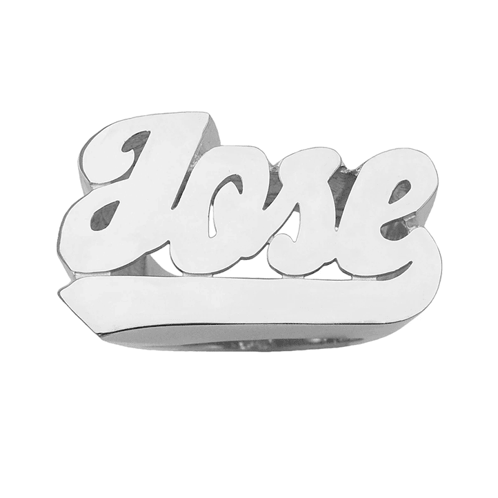 Custom 14k Gold Large Script Name Ring