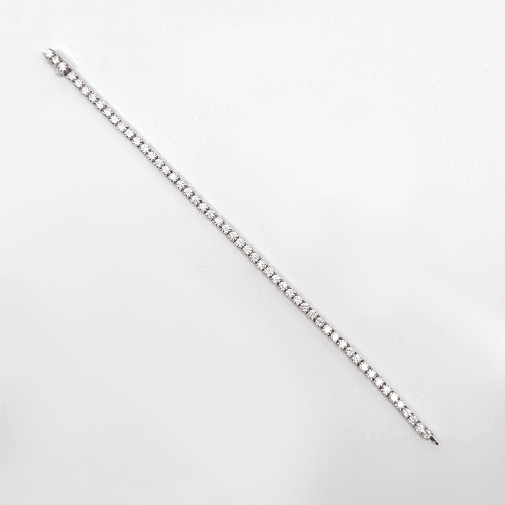 Sterling Silver 3mm Bracelet with Brilliant Cut Moissanite