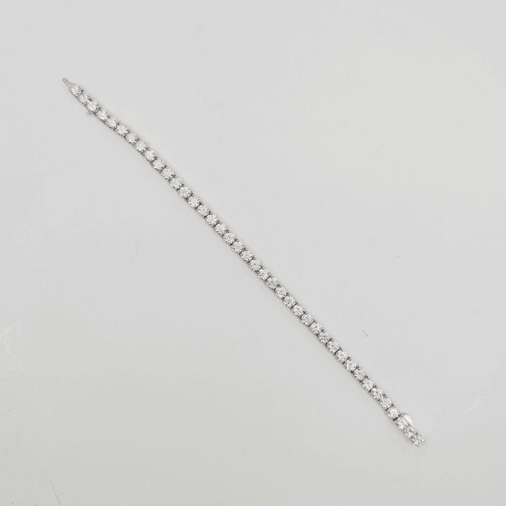 Sterling Silver 4mm Bracelet with Brilliant Cut Moissanite
