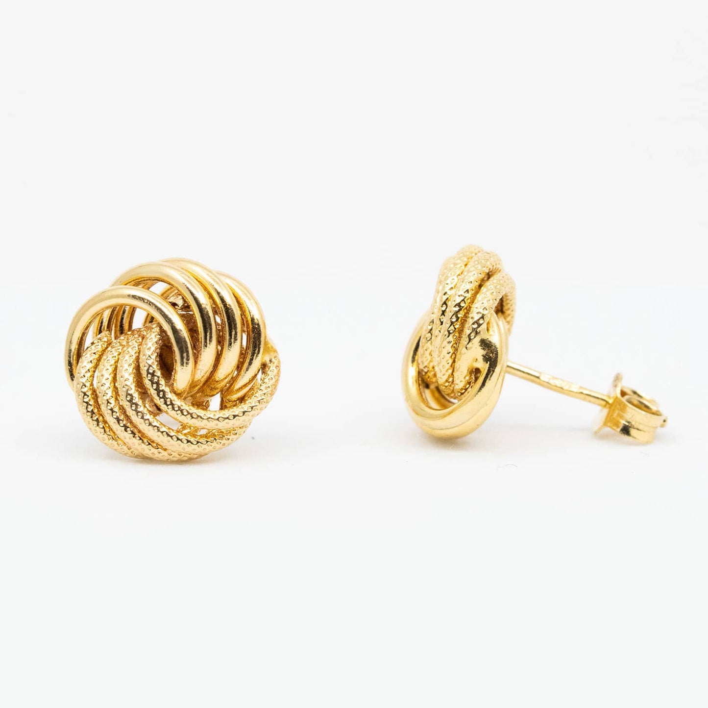 14k Yellow Gold Twist Stud Earrings