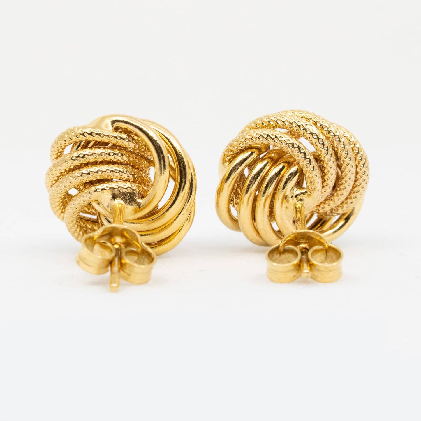 14k Yellow Gold Twist Stud Earrings