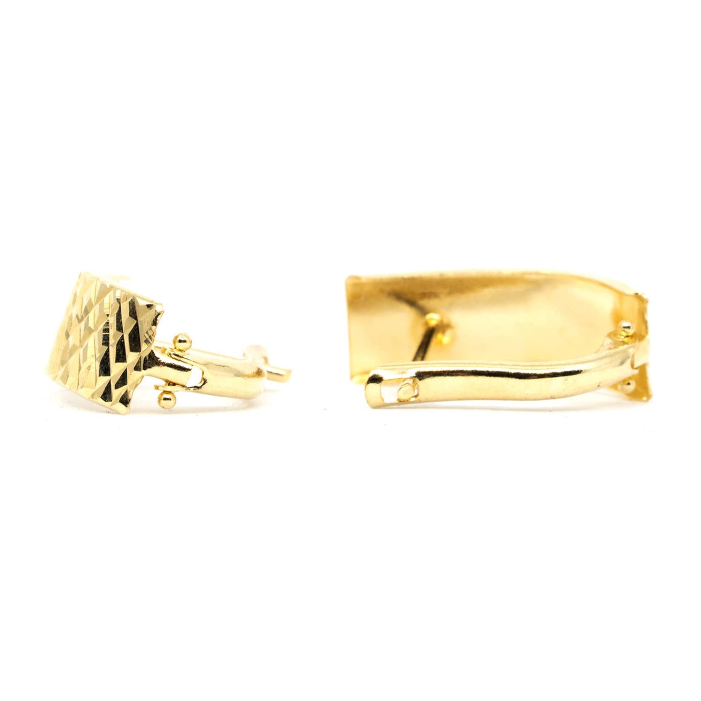 14k Gold 7mm Wide Plug Earrings with Diamond-Cut Texture