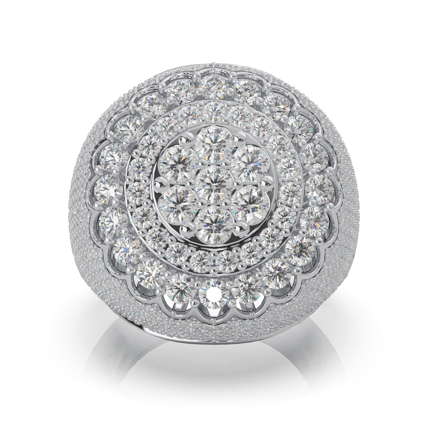 4.90 ct Moissanite Statement Mens Rings in 10k White Gold