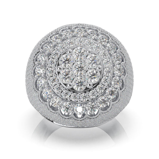 4.90 ct Natural Diamond Statement Rings in 14k White Gold