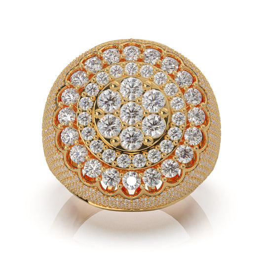 4.90 ct Natural Diamond Statement Rings in 14k Yellow Gold