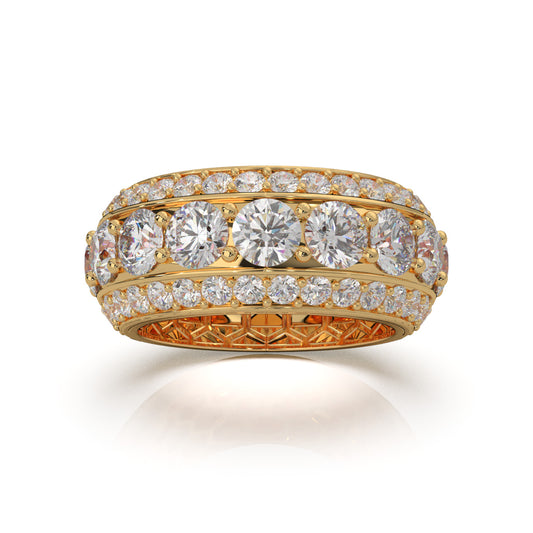 6.50 ct Natural Diamond Wedding Bands in 14k Yellow Gold