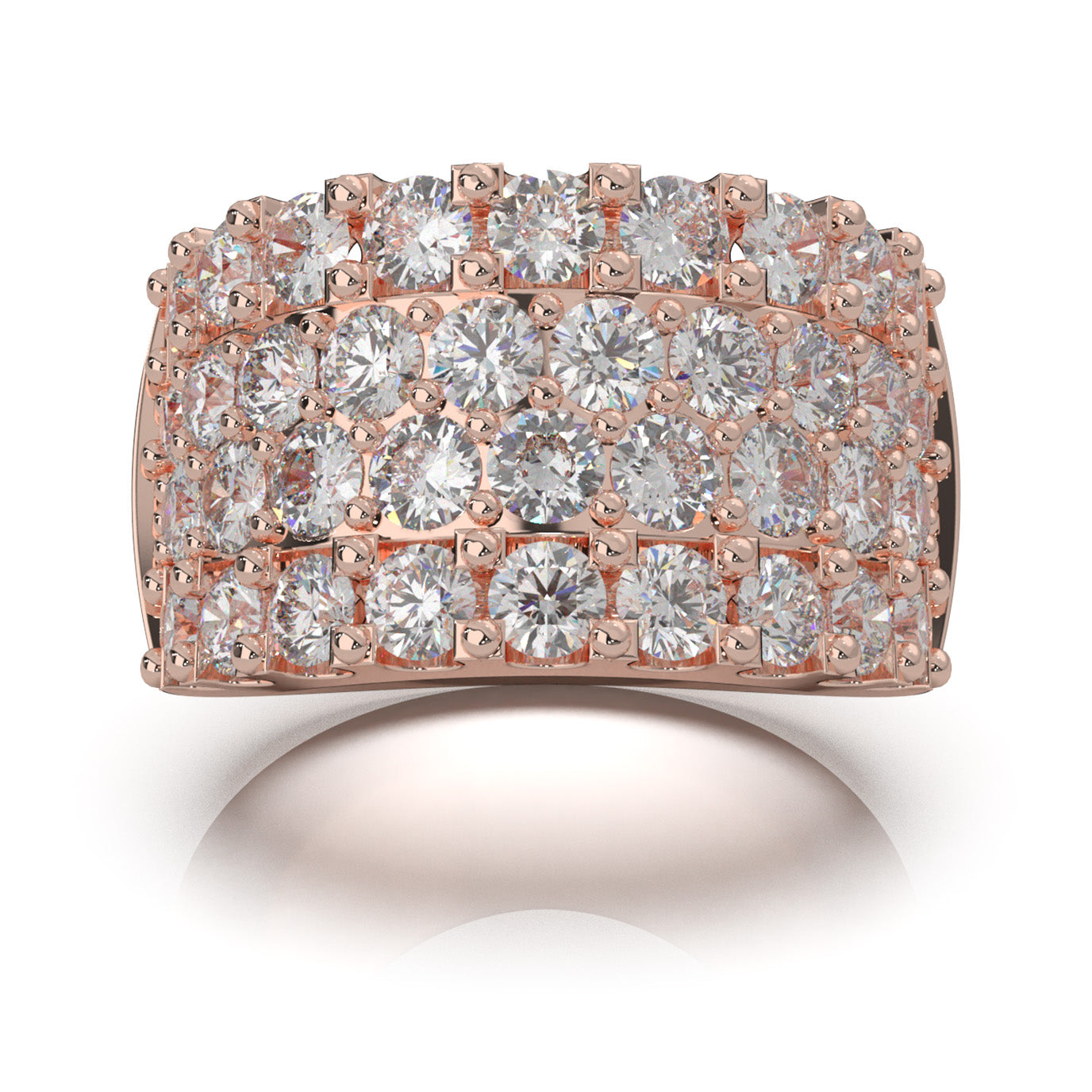 8.00 ct Moissanite Wedding Bands in 14k Rose Gold