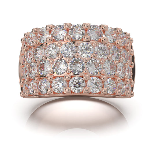 8.00 ct Natural Diamond Wedding Bands in 10k Rose Gold