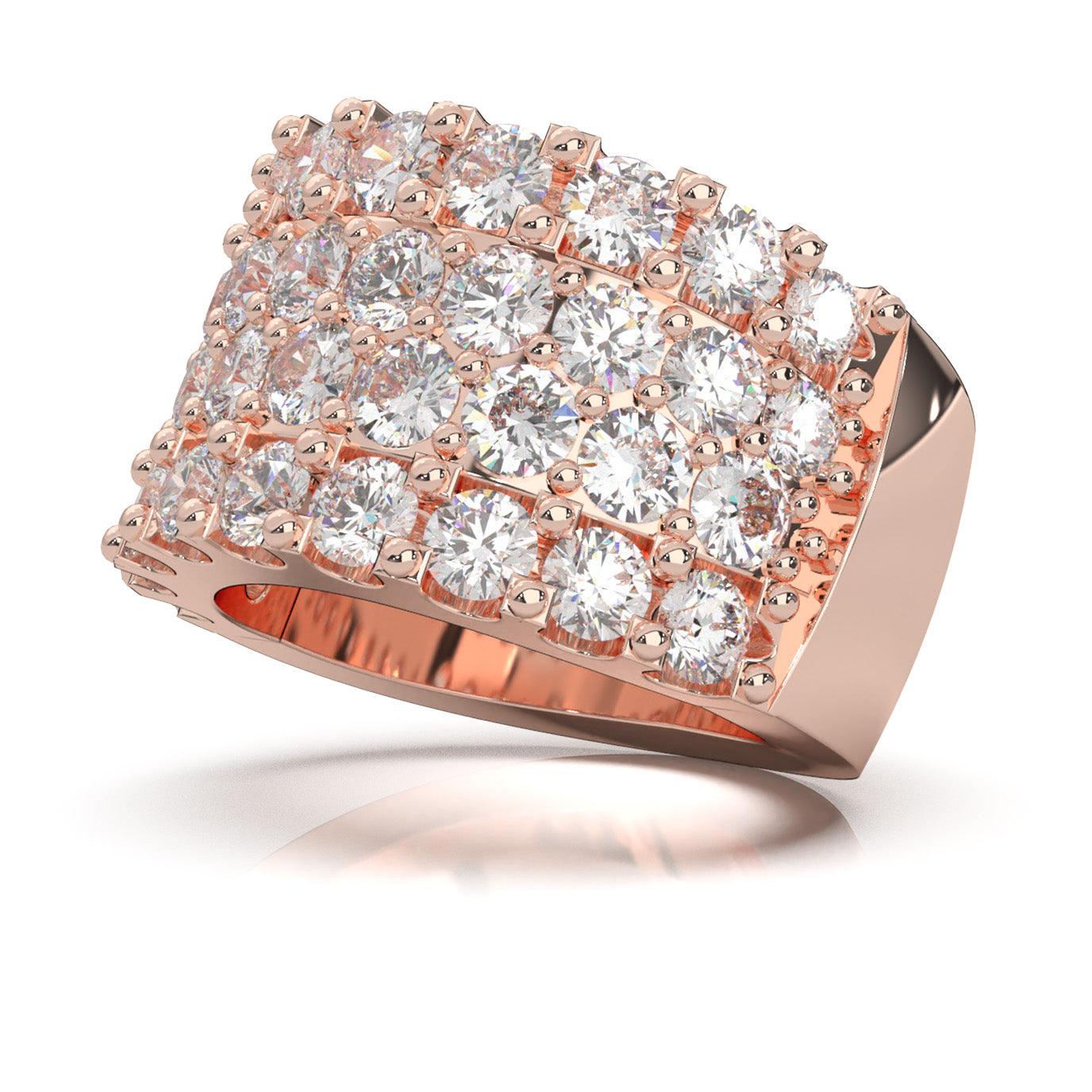 8.00 ct Lab Grown Diamond Wedding Bands in 14k Rose Gold