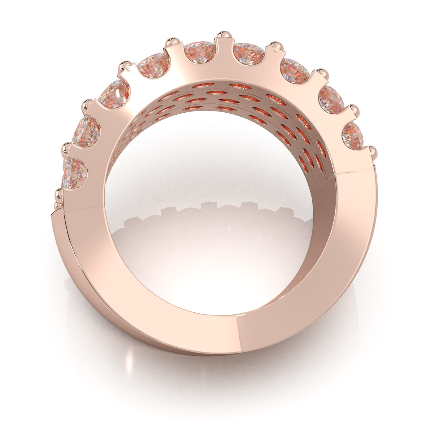 8.00 ct Natural Diamond Wedding Bands in 10k Rose Gold