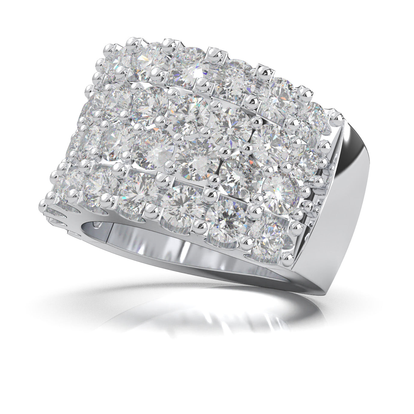 8.00 ct Natural Diamond Wedding Bands in 14k White Gold