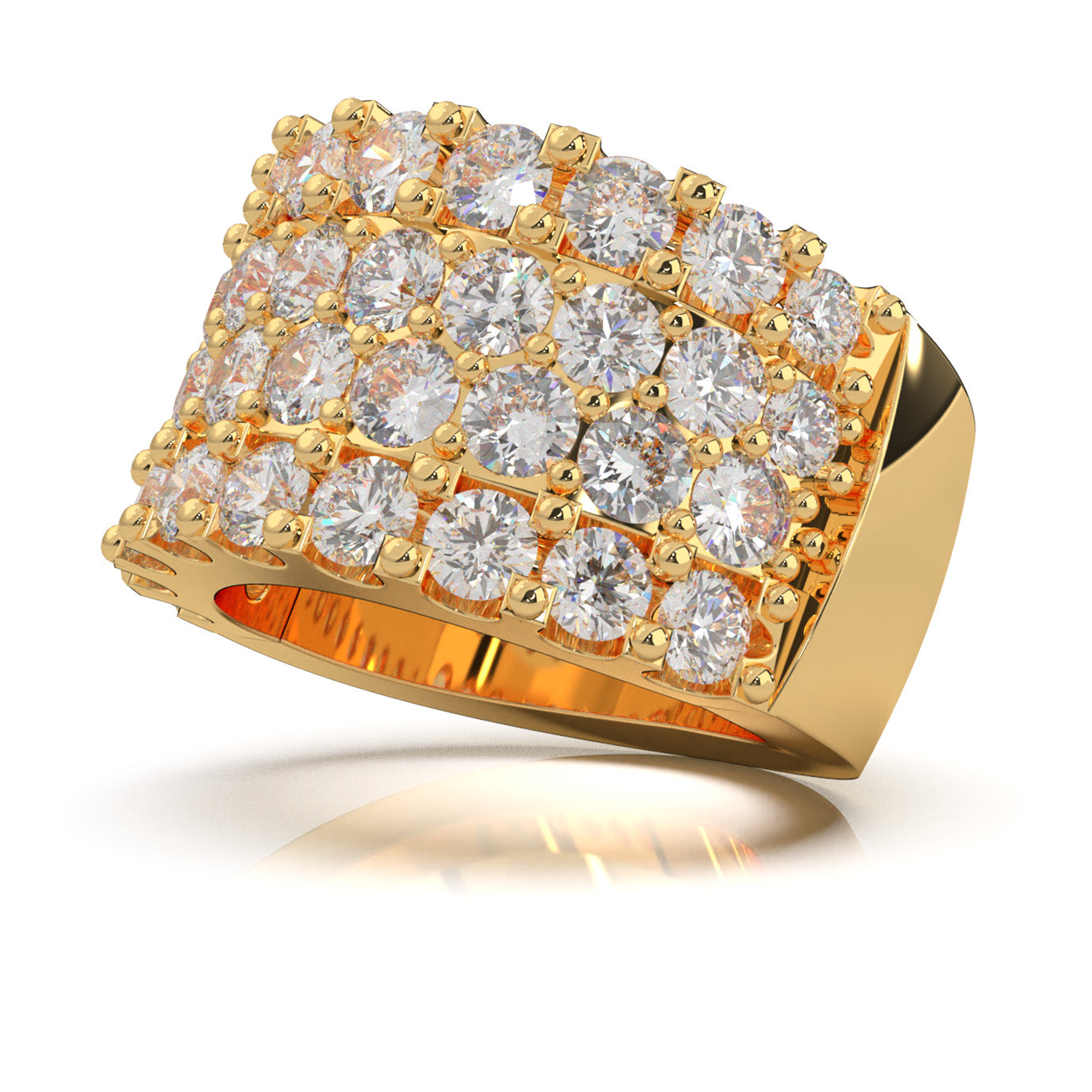 8.00 ct Moissanite Wedding Bands in 10k Yellow Gold