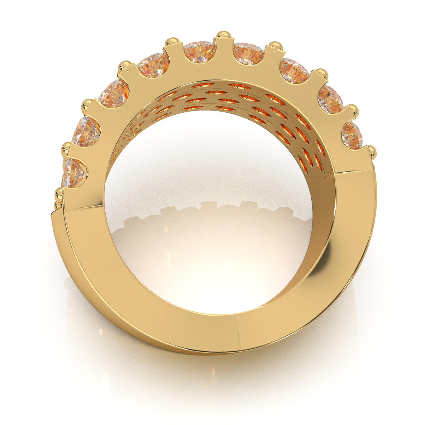 8.00 ct Moissanite Wedding Bands in 10k Yellow Gold