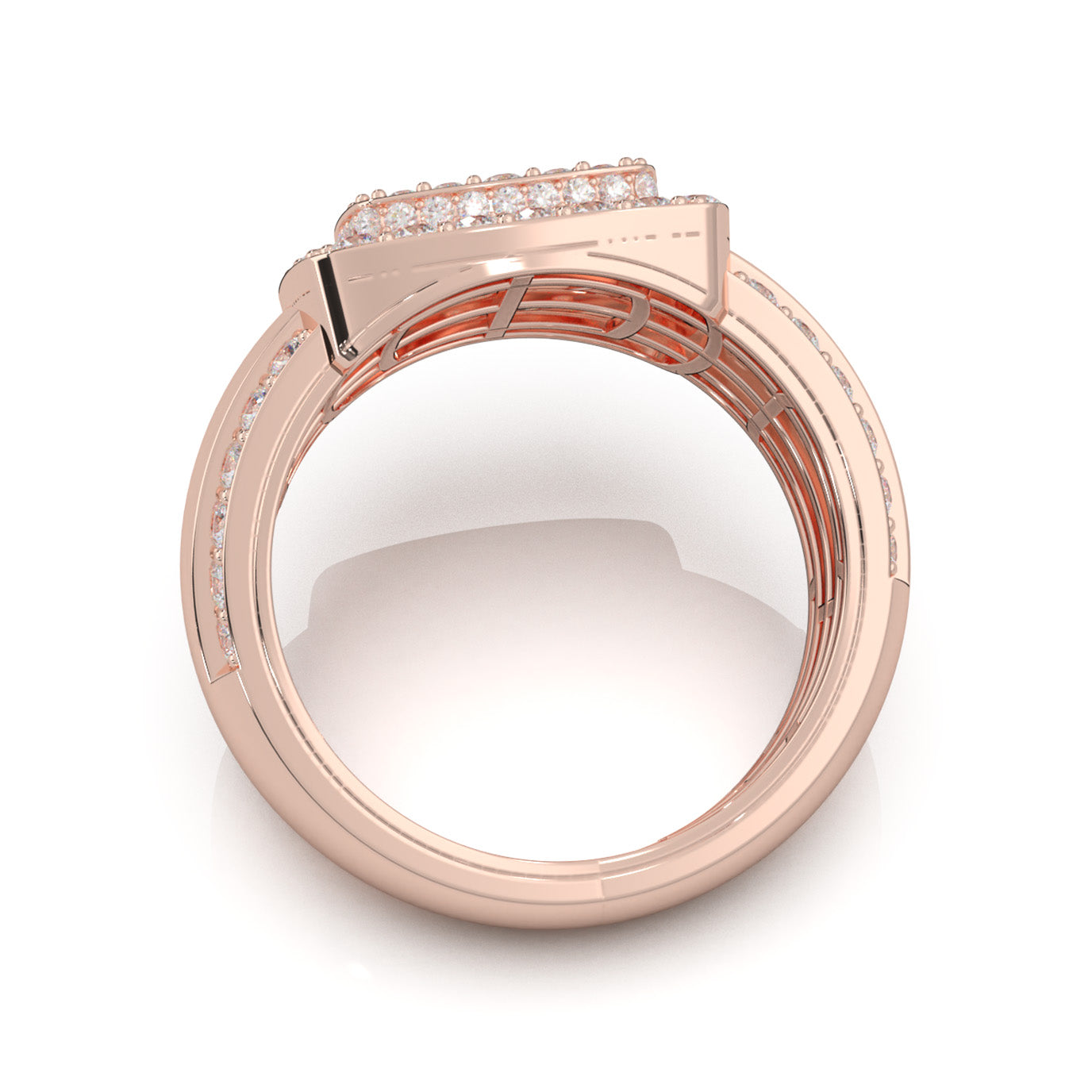 2.50 ct Moissanite Mens Rings in 10k Rose Gold