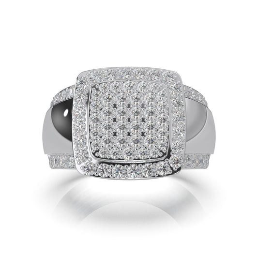 2.50 ct Natural Diamond Mens Rings in 14k White Gold