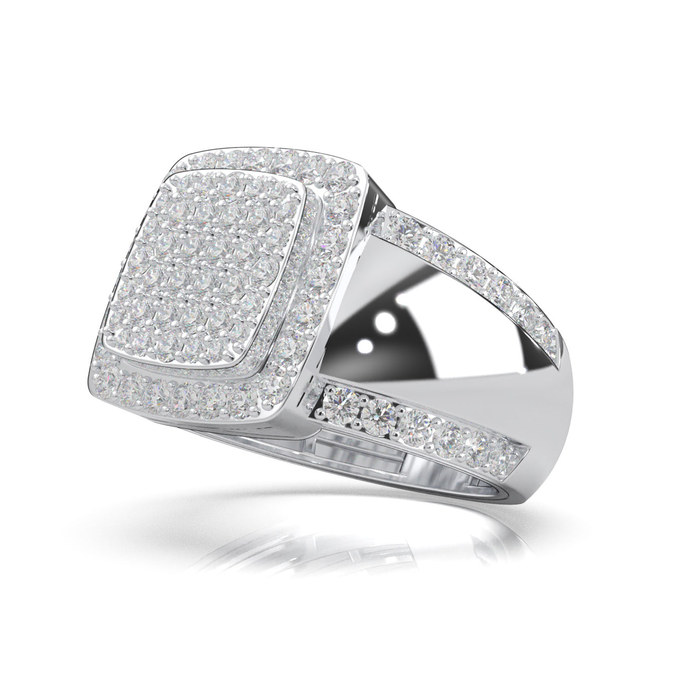 2.50 ct Lab Grown Diamond Mens Rings in 14k White Gold