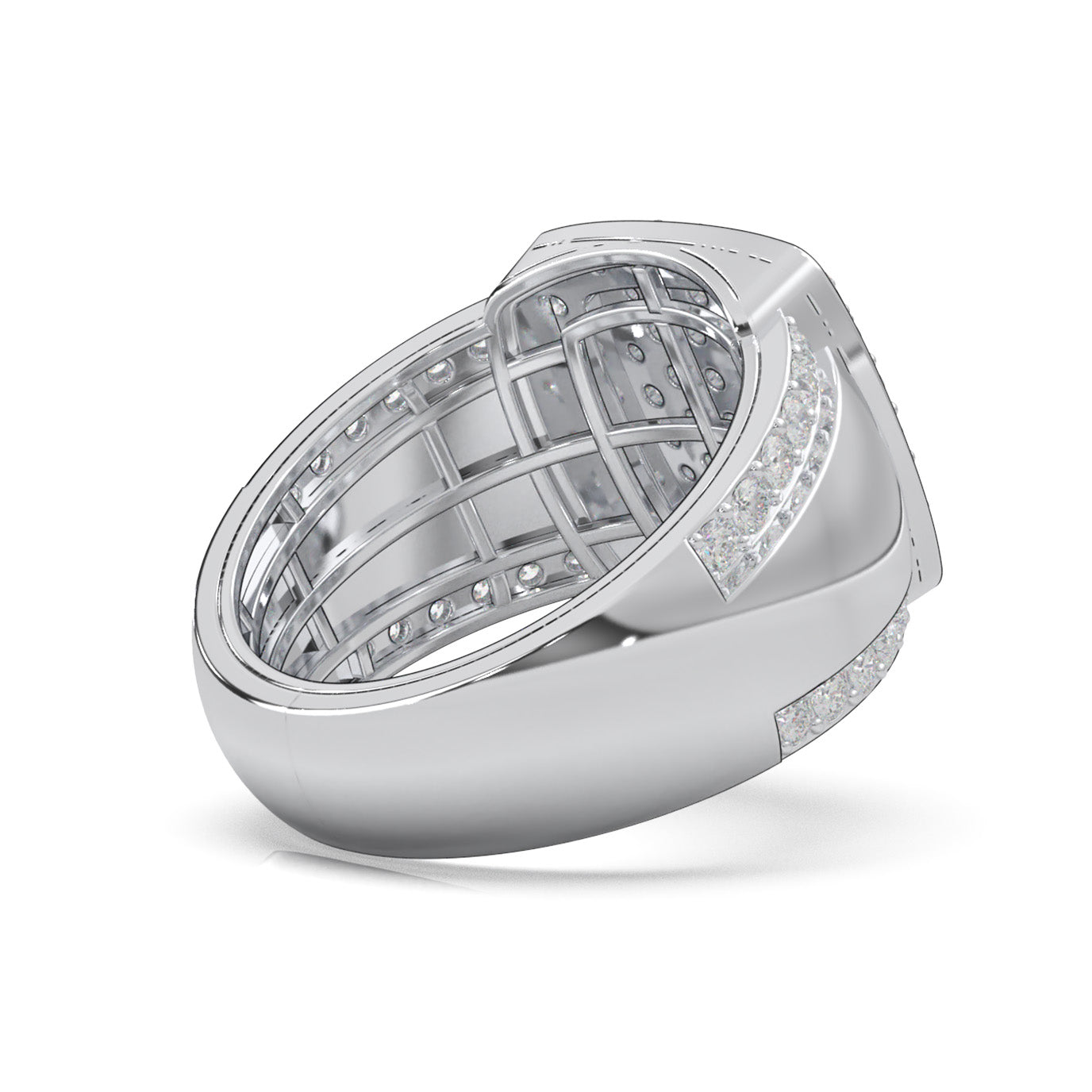 2.50 ct Lab Grown Diamond Mens Rings in 14k White Gold