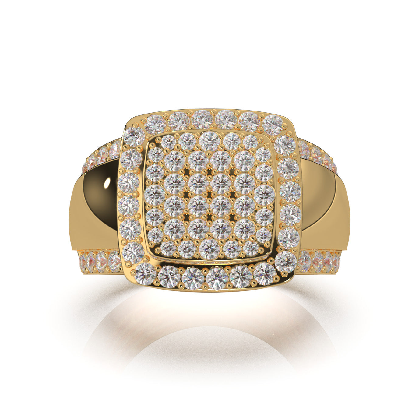 2.50 ct Moissanite Mens Rings in 14k Yellow Gold