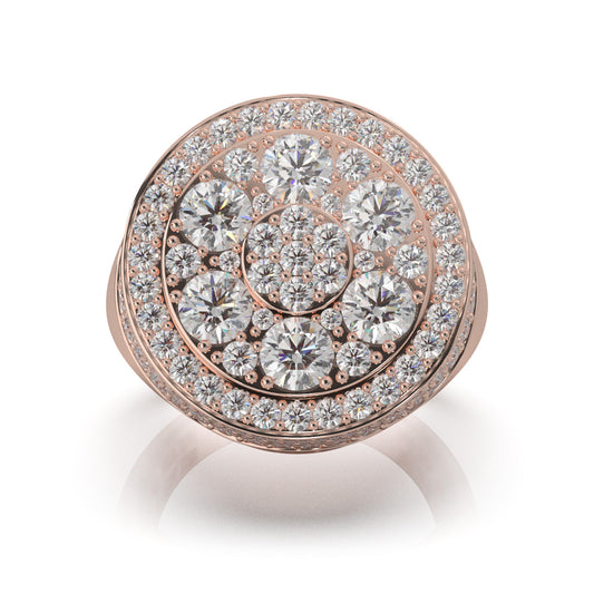 6.50 ct Natural Diamond Statement Mens Rings in 10k Rose Gold