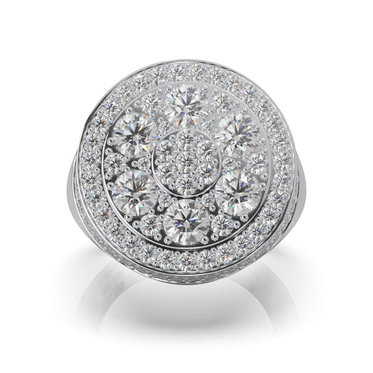 6.50 ct Lab Grown Diamond Statement Mens Rings in 14k White Gold