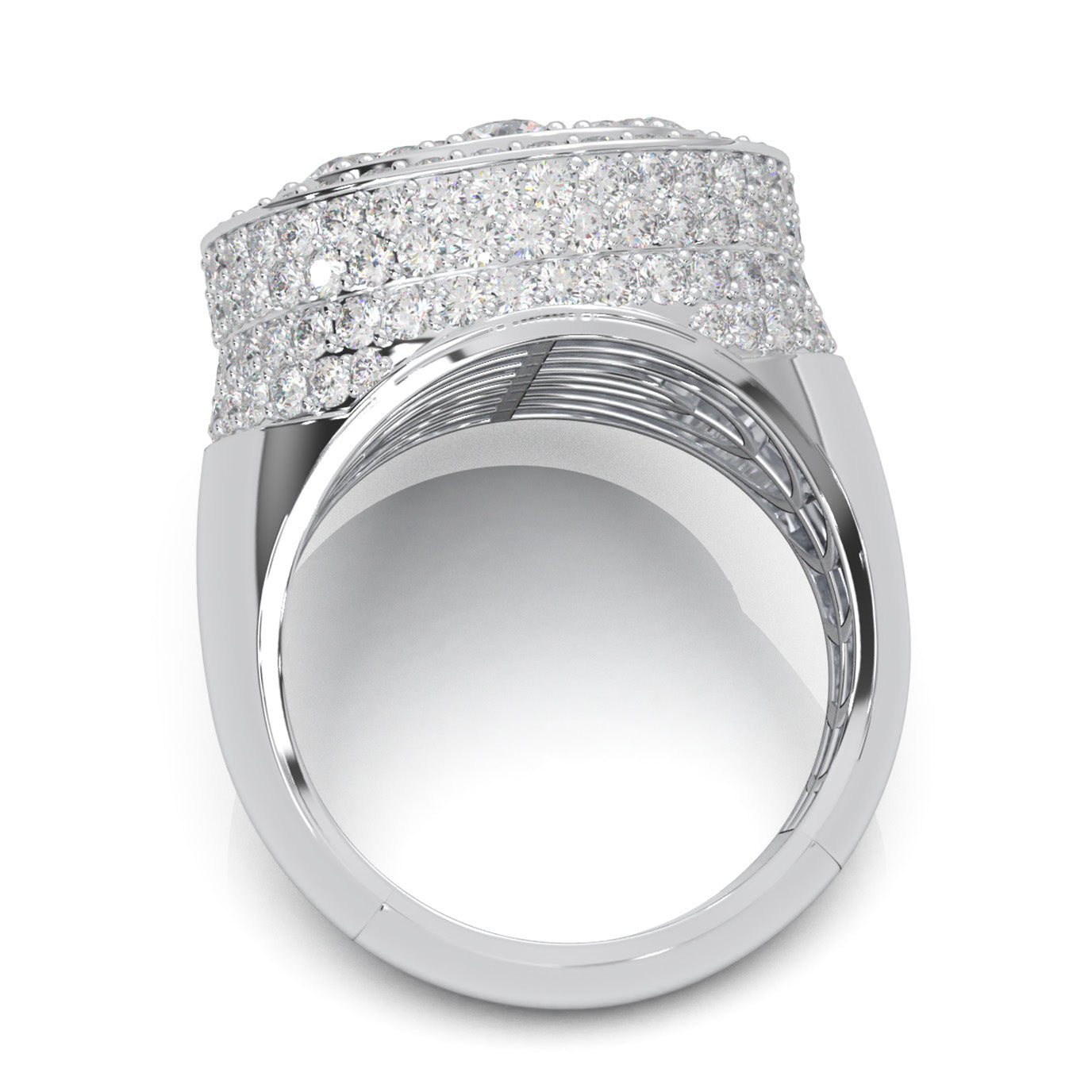6.50 ct Moissanite Statement Mens Rings in 14k White Gold