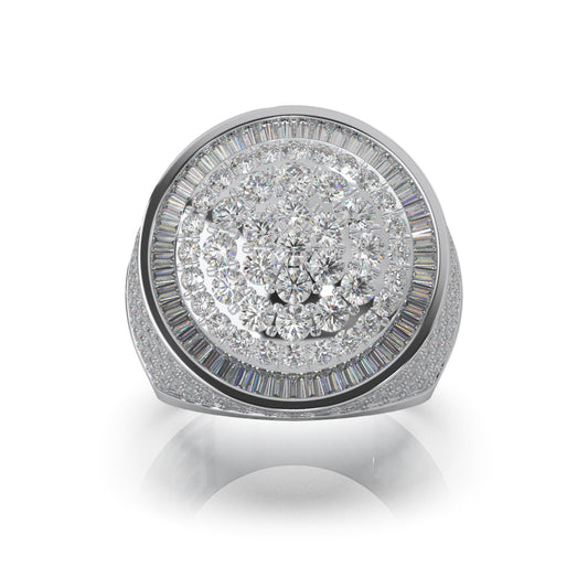 4.80 ct Moissanite Statement Mens Rings in 10k White Gold