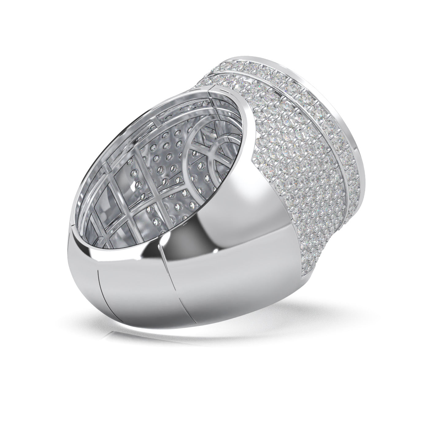 4.80 ct Lab Grown Diamond Statement Mens Rings in 14k White Gold