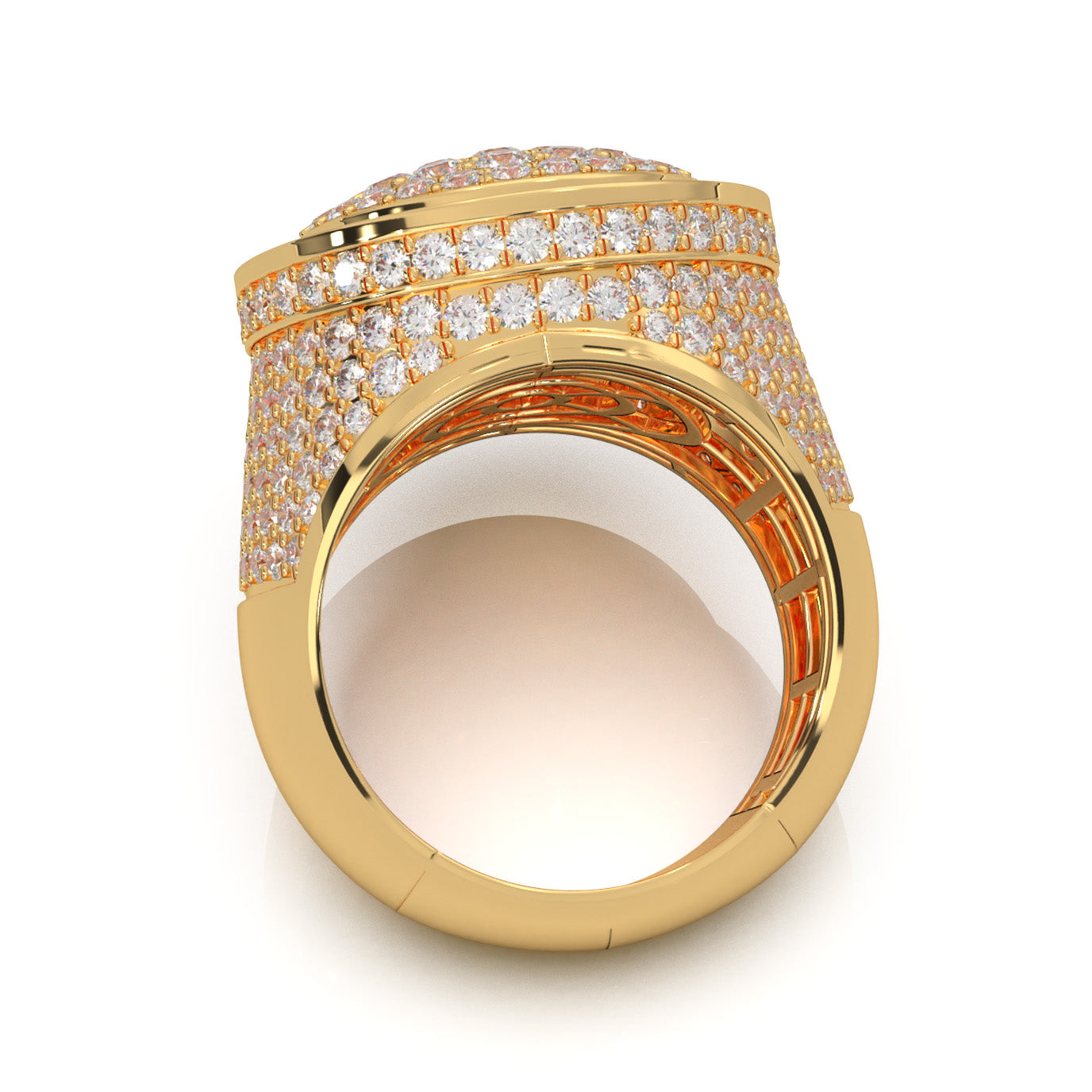 4.80 ct Natural Diamond Statement Mens Rings in 10k Yellow Gold