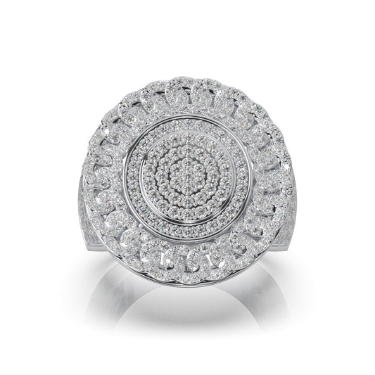 2.90 ct Moissanite Statement Mens Rings in 10k White Gold