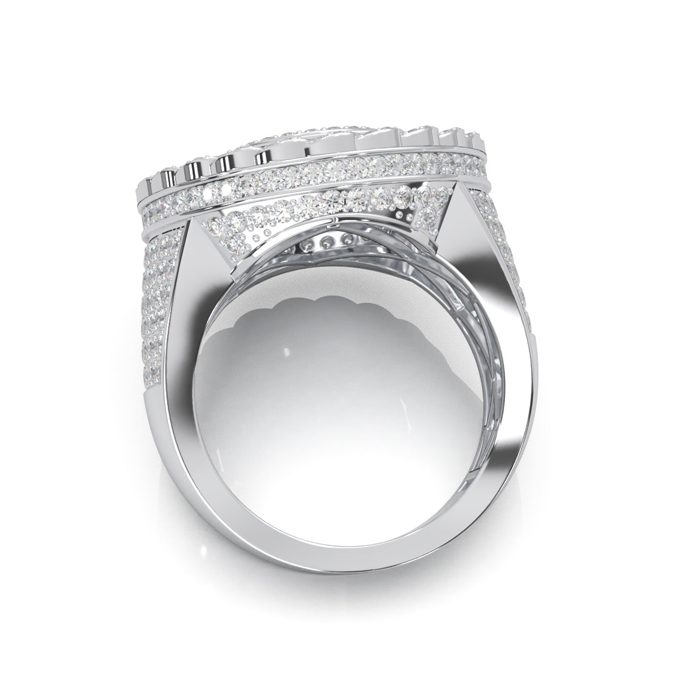 2.90 ct Moissanite Statement Mens Rings in 14k White Gold