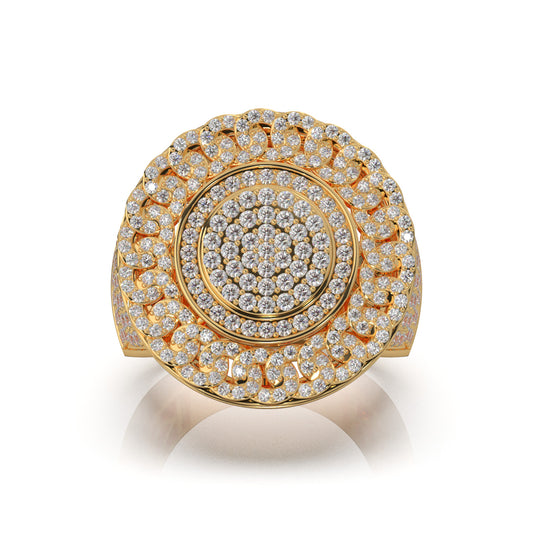 2.90 ct Lab Grown Diamond Statement Mens Rings in 14k Yellow Gold