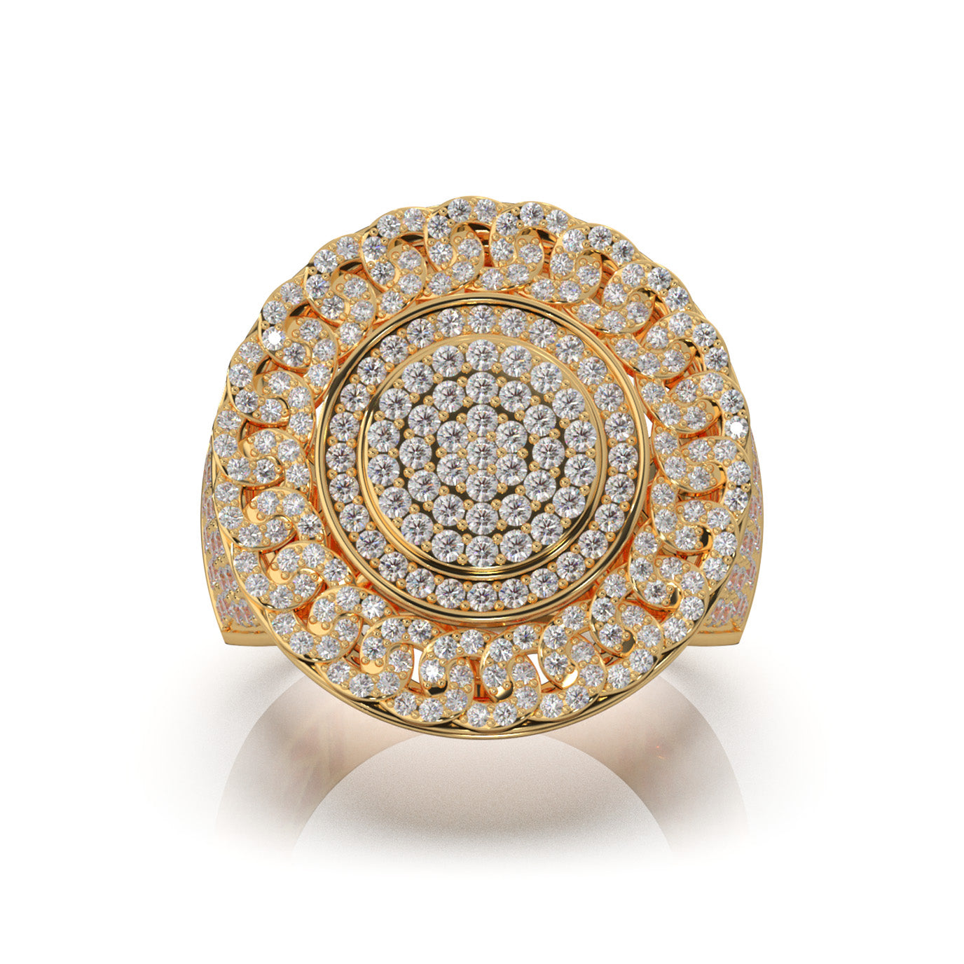2.90 ct Moissanite Statement Mens Rings in 14k Yellow Gold