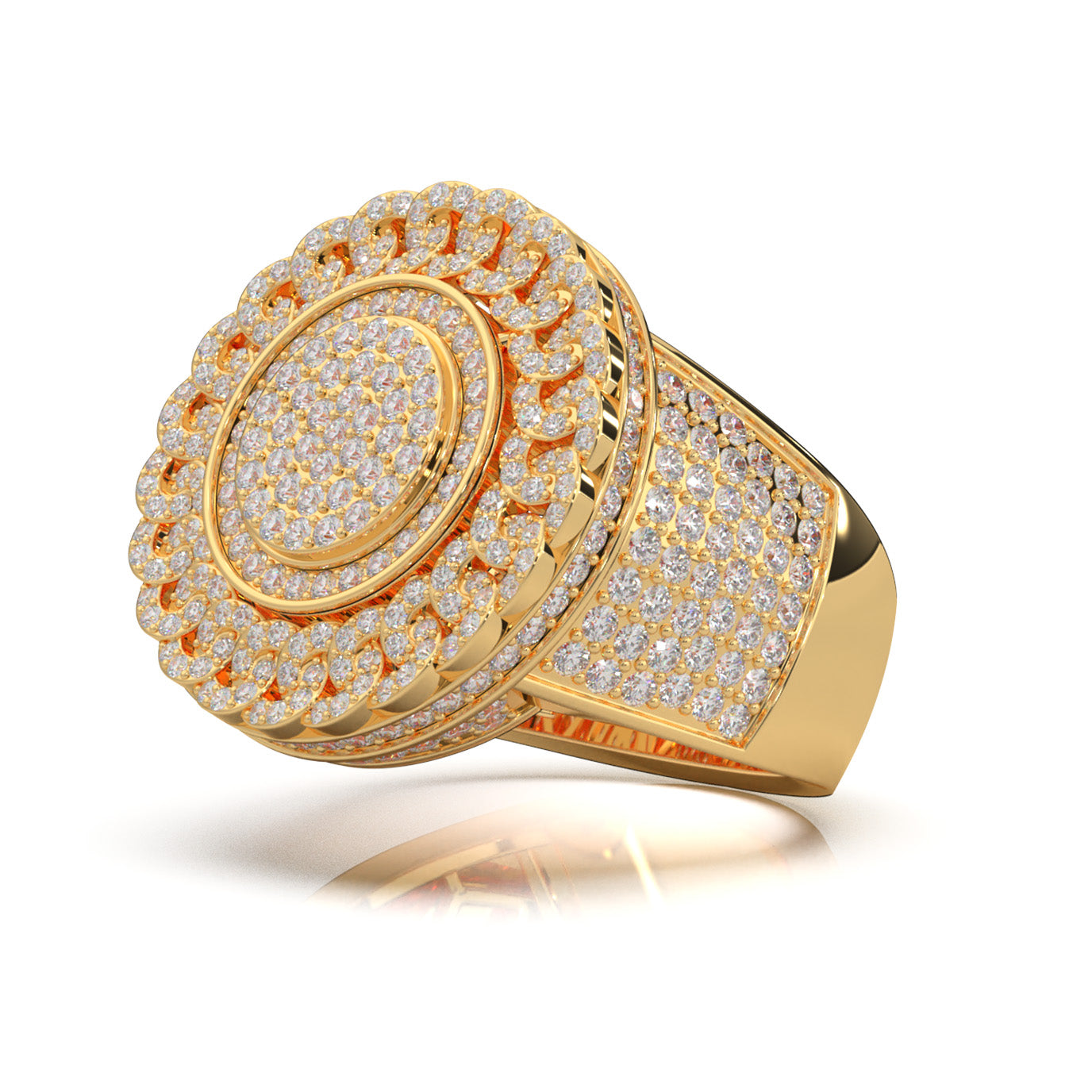 2.90 ct Natural Diamond Statement Mens Rings in 10k Yellow Gold