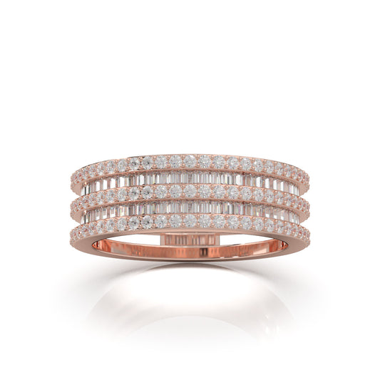 1.30 ct Natural Diamond Wedding Bands in 10k Rose Gold