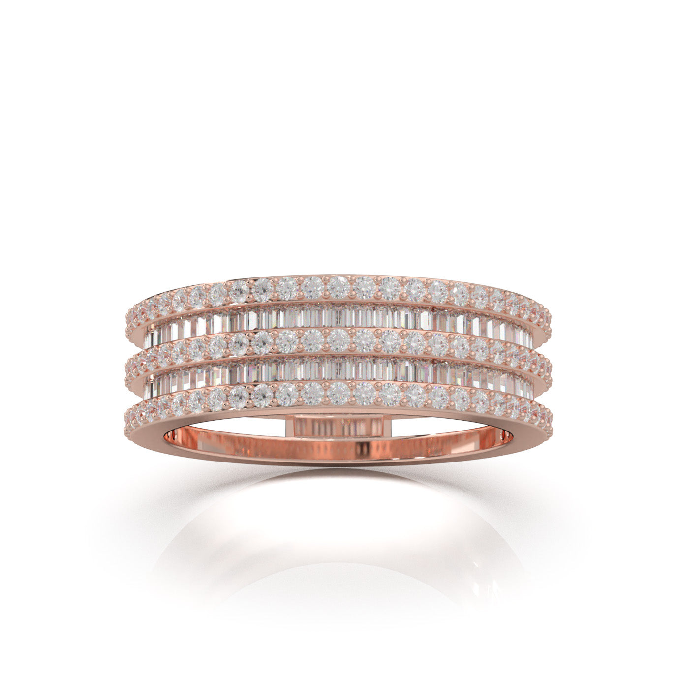 1.30 ct Natural Diamond Wedding Bands in 14k Rose Gold