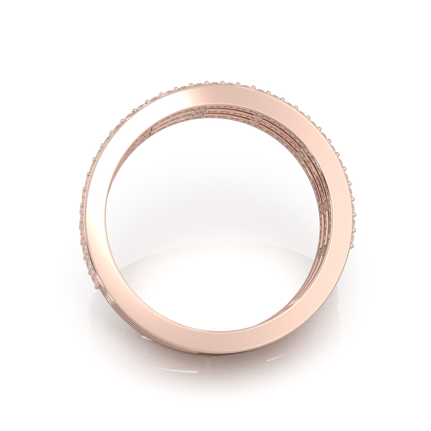 1.30 ct Natural Diamond Wedding Bands in 14k Rose Gold